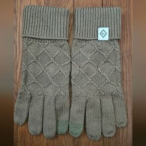 Womens Vera Bradley Olive Green Knit, Tech Friendly, Winter Gloves